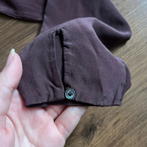 Wilfred Desaix 100% Silk Long Sleeve Blouse w/Lace Trim - Picture 4 of 7